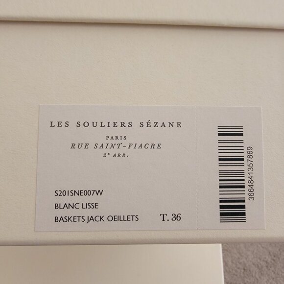 Sezane Jack Trainers Oeillets Ecru - Size 36 - Picture 5 of 5